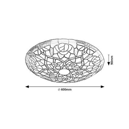 Brilagi - Tiffany vitražno stropno svetilo GARLAN 2xE27/60W/230V