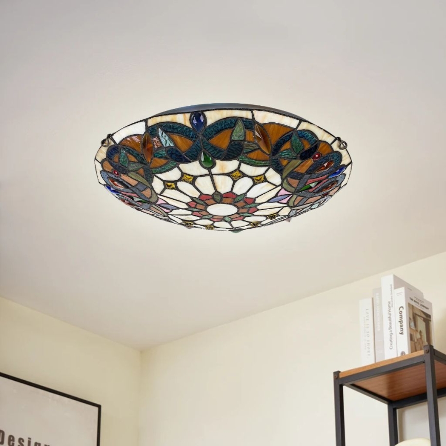 Brilagi - Tiffany vitražno stropno svetilo LUISA 2xE27/60W/230V premer 40 cm