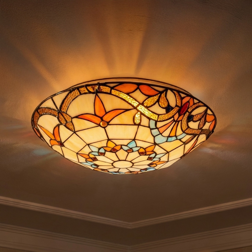 Brilagi - Tiffany vitražno stropno svetilo MIRABELLA 2xE27/60W/230V, premer 40 cm