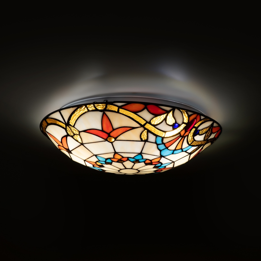 Brilagi - Tiffany vitražno stropno svetilo MIRABELLA 2xE27/60W/230V, premer 40 cm