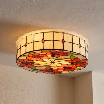 BRILAGI - Tiffany vitražno stropno svetilo SUNFLOWER 2xE27/60W/230V premer 40 cm
