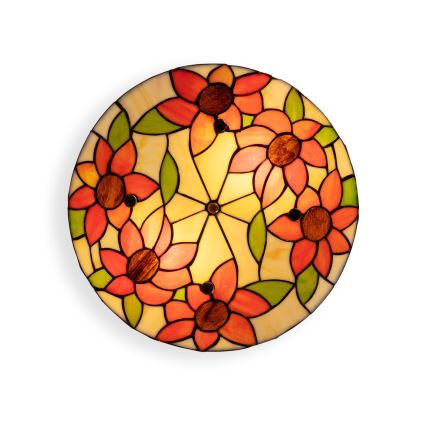 BRILAGI - Tiffany vitražno stropno svetilo SUNFLOWER 2xE27/60W/230V premer 40 cm