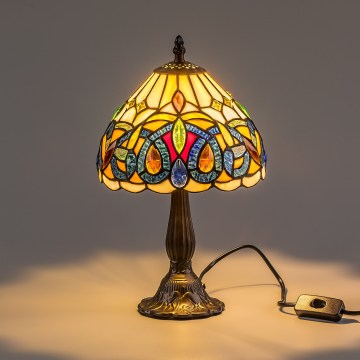 Brilagi - Tiffanyjeva vitražna namizna svetilka LUISA 1xE14/40W/230V