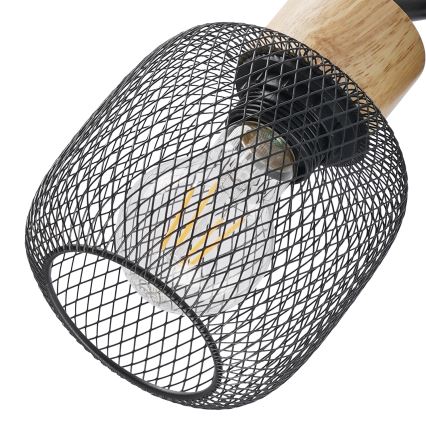 Brilagi - Točkovna svetilka BASKLITE 3xE27/15W/230V les/črna