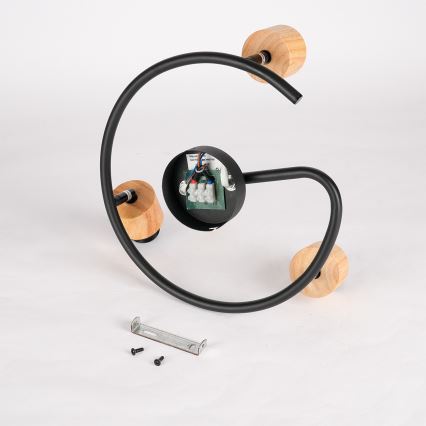 Brilagi - Točkovna svetilka BASKLITE 3xE27/15W/230V les/črna