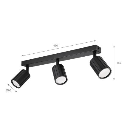Brilagi - Točkovna svetilka CRISPINA 3xGU10/10W/230V črna