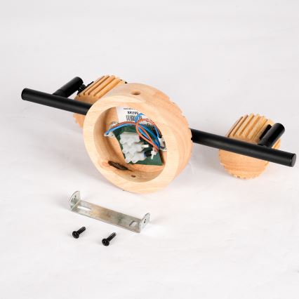 Brilagi - Točkovna svetilka HYGGE 2xE14/15W/230V lesena/dimna