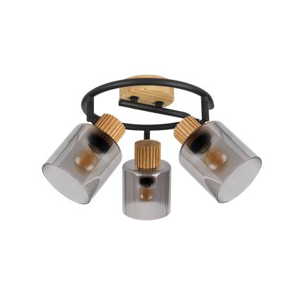 Brilagi - Točkovna svetilka HYGGE 3xE14/15W/230V gumi les/dimna