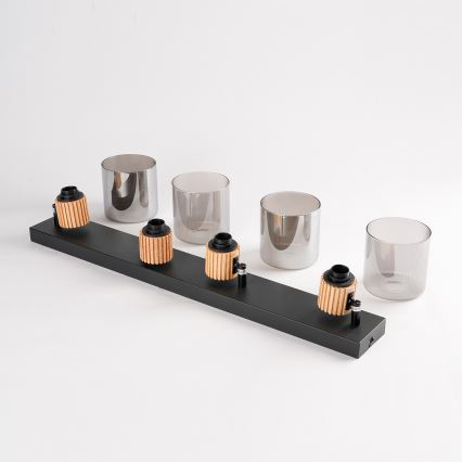 Brilagi - Točkovna svetilka HYGGE 4xE14/15W/230V črna/dimljena