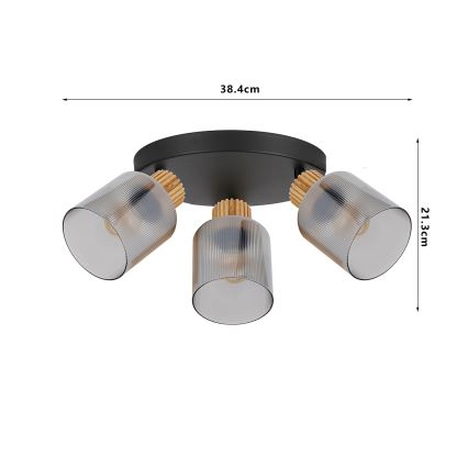 Brilagi - Točkovna svetilka HYGGE 4xE14/15W/230V črna/dimljena