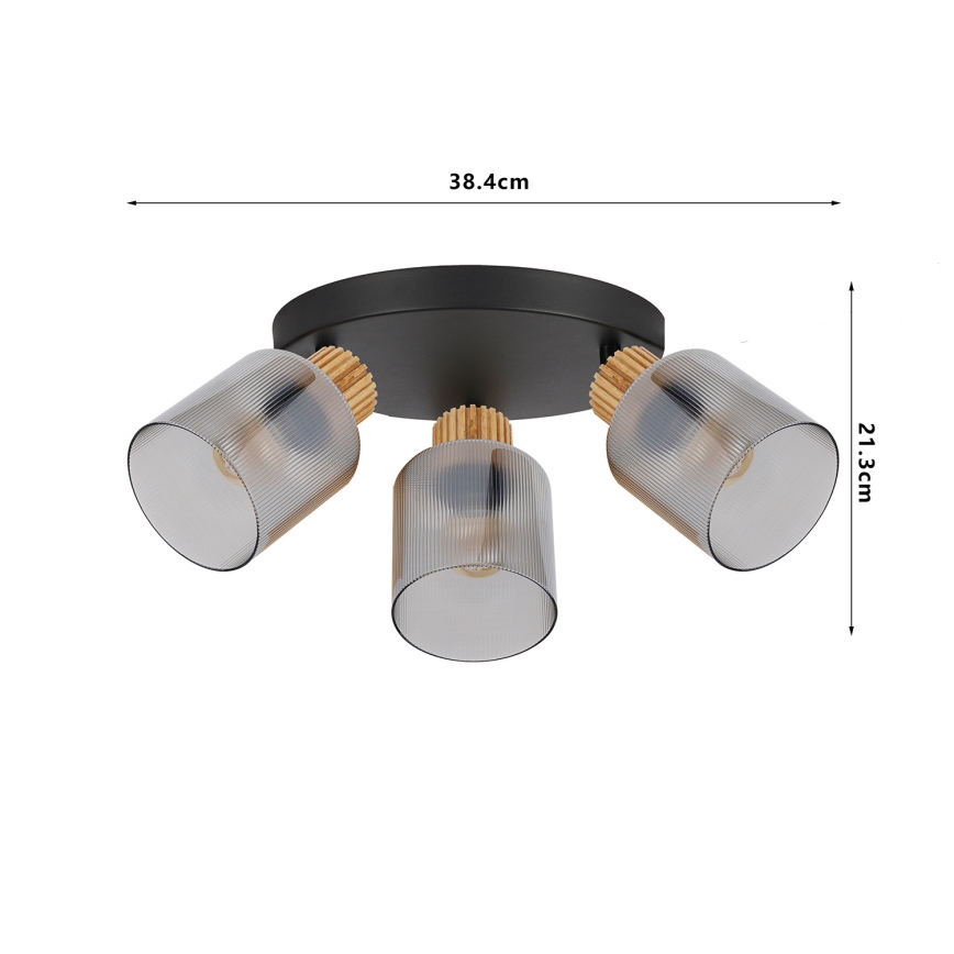 Brilagi - Točkovna svetilka HYGGE 4xE14/15W/230V črna/dimljena