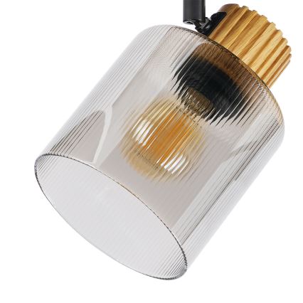 Brilagi - Točkovna svetilka HYGGE 4xE14/15W/230V kaučukov les/zadimljeno