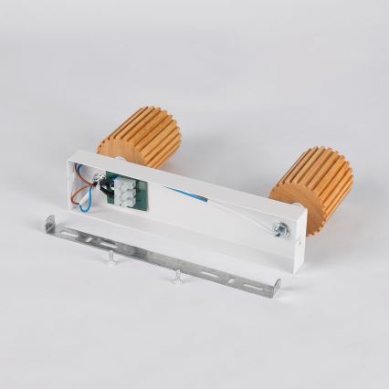 Brilagi - Točkovna svetilka MODERN WOOD 2xGU10/8W/230V kaučukovec/bela