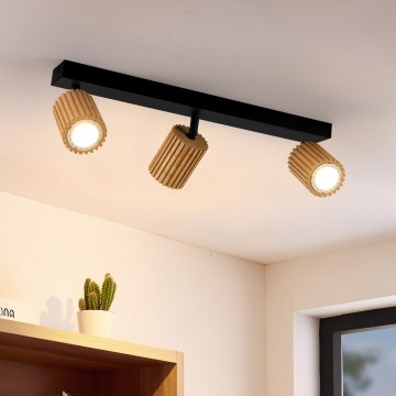 Brilagi - Točkovna svetilka MODERN WOOD 3xGU10/8W/230V les/črna