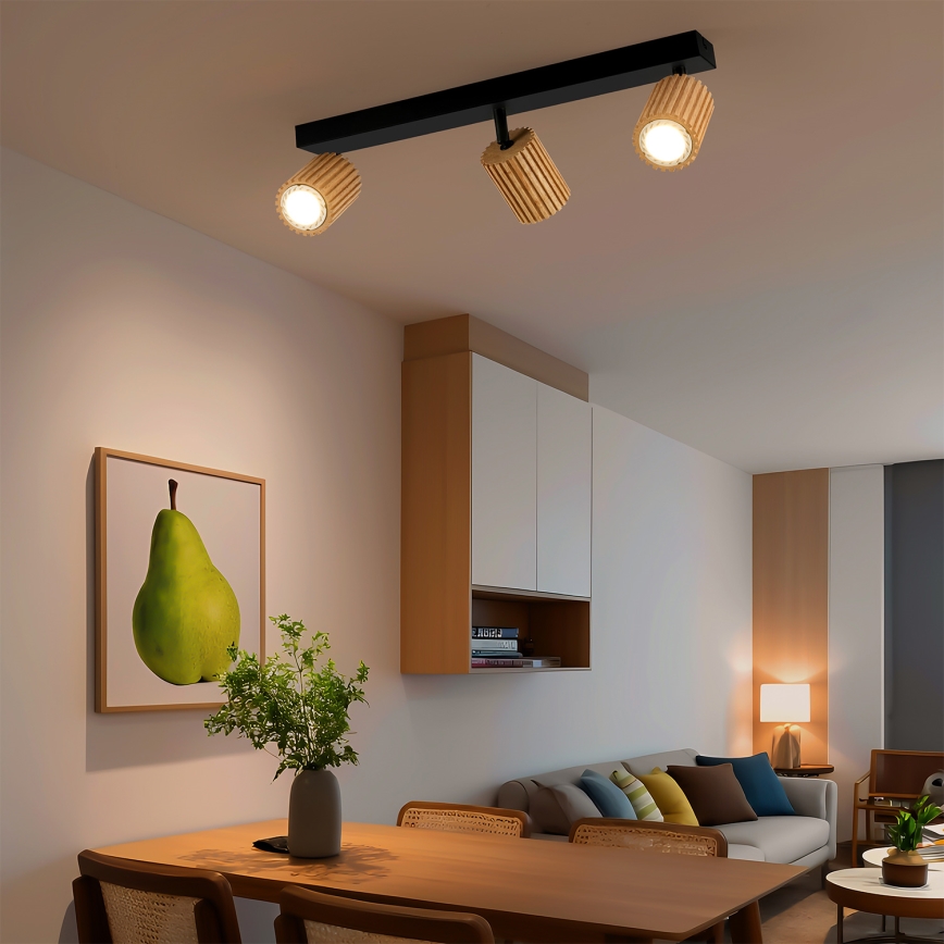 Brilagi - Točkovna svetilka MODERN WOOD 3xGU10/8W/230V les/črna