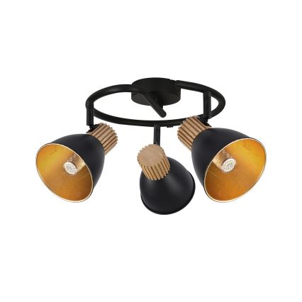 Brilagi - Točkovna svetilka ODENSE 3xE14/10W/230V gumijast les/črna