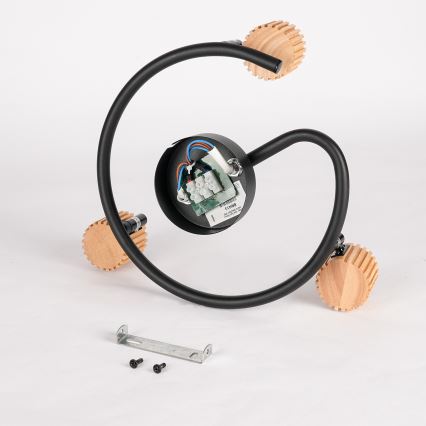 Brilagi - Točkovna svetilka ODENSE 3xE14/10W/230V gumijast les/črna