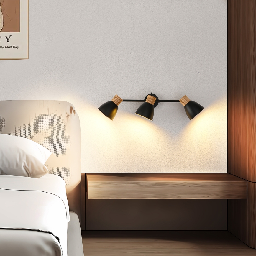 Brilagi - Točkovna svetilka ODENSE 3xE14/10W/230V, les/črna