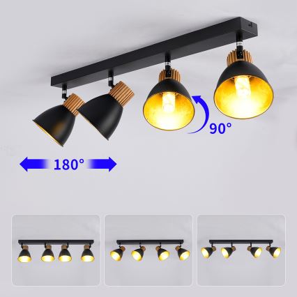 Brilagi - Točkovna svetilka ODENSE 4xE14/10W/230V kaučukovec/črna
