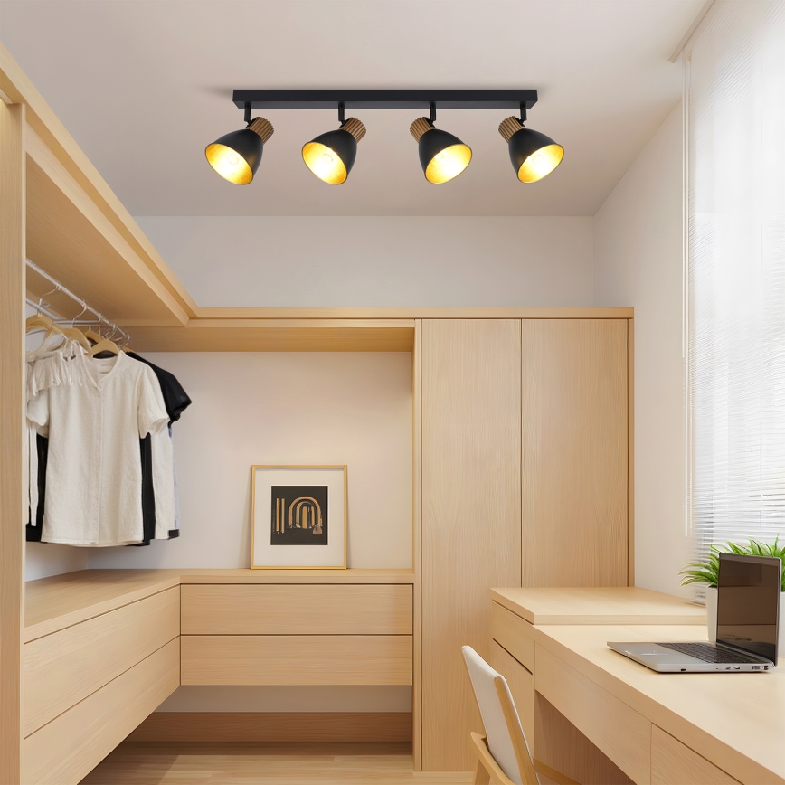 Brilagi - Točkovna svetilka ODENSE 4xE14/10W/230V kaučukovec/črna