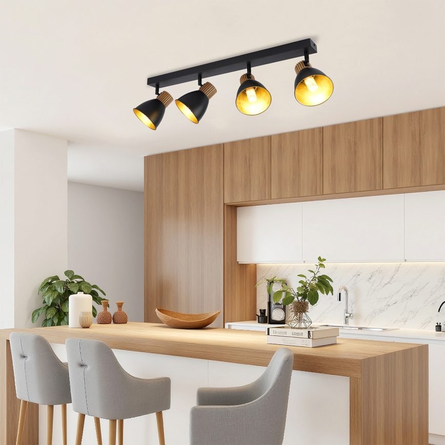 Brilagi - Točkovna svetilka ODENSE 4xE14/10W/230V kaučukovec/črna