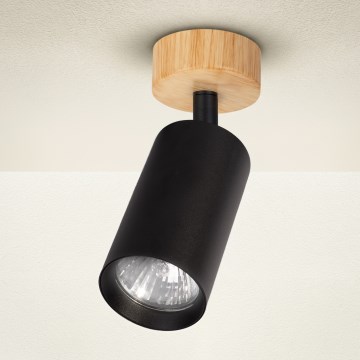 Brilagi - Točkovna svetilka SELE 1xGU10/30W/230V črna/dekor hrasta