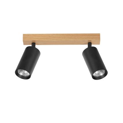 Brilagi - Točkovna svetilka SELE 2xGU10/30W/230V črna/dekor hrasta