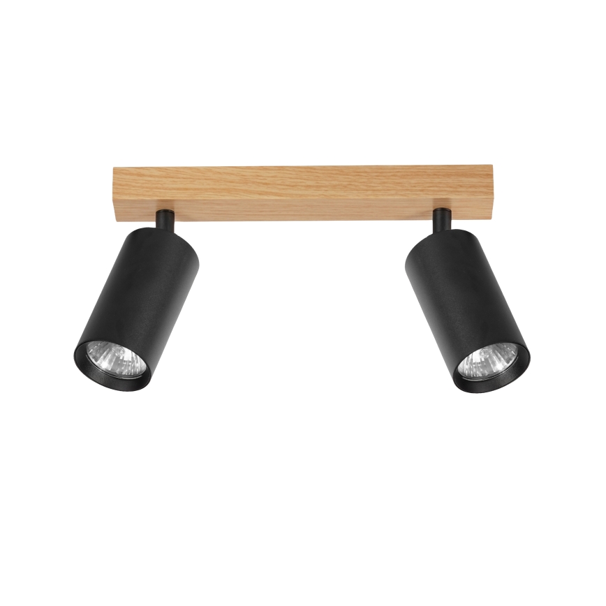 Brilagi - Točkovna svetilka SELE 2xGU10/30W/230V črna/dekor hrasta