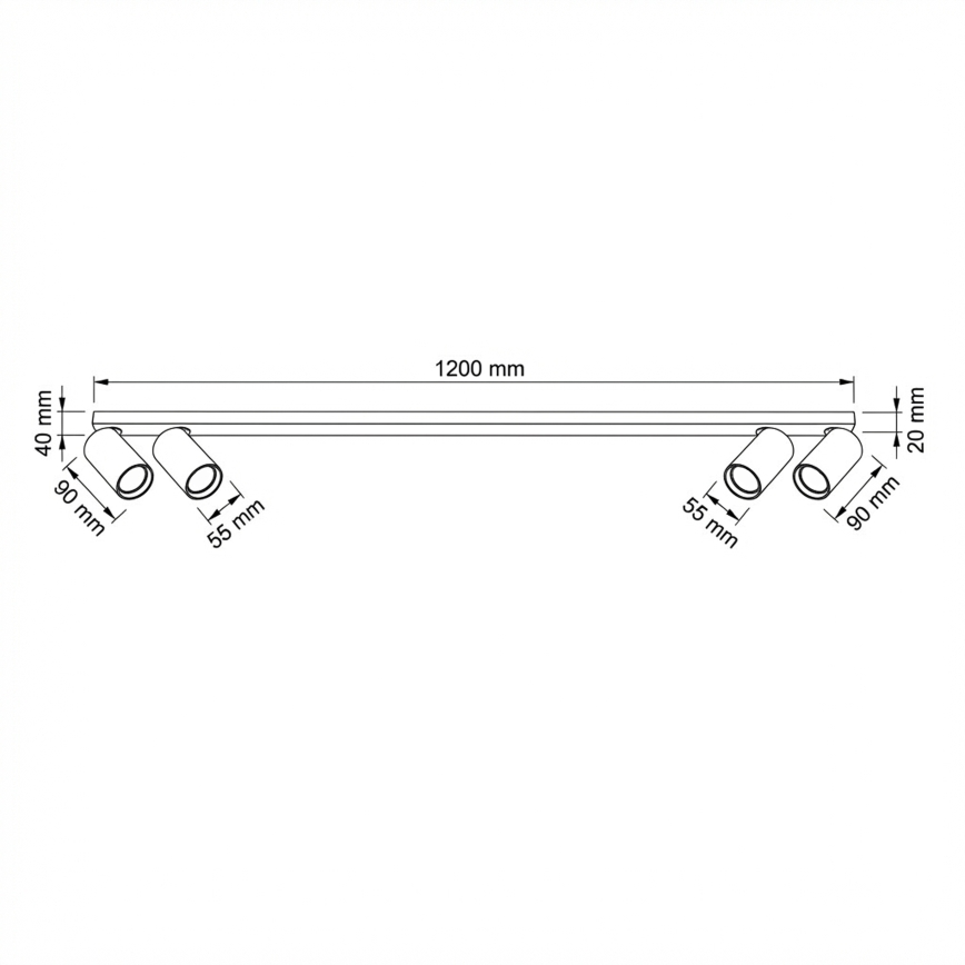 Brilagi - Točkovna svetilka SELE LONG 4xGU10/30W/230V bela