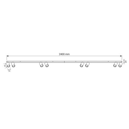 BRILAGI - Točkovna svetilka SELE LONG 8xGU10/30W/230V bežna