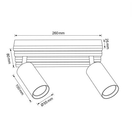 Brilagi - Točkovna svetilka SELE WOOD 2xGU10/30W/230V bela/les
