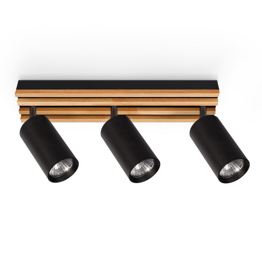 Brilagi - Točkovna svetilka SELE WOOD ACOUSTIC 3xGU10/30W/230V črna/les