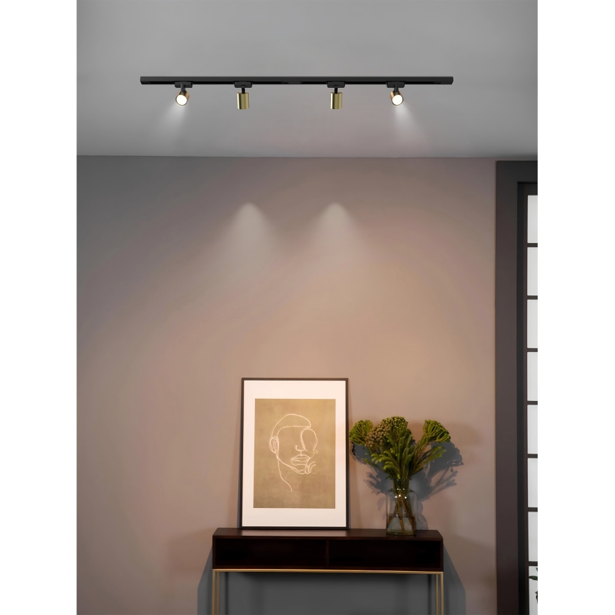 Brilagi - Točkovna svetilka v tirnem sistemu HUSKY 4xGU10/10W/230V črna/zlata