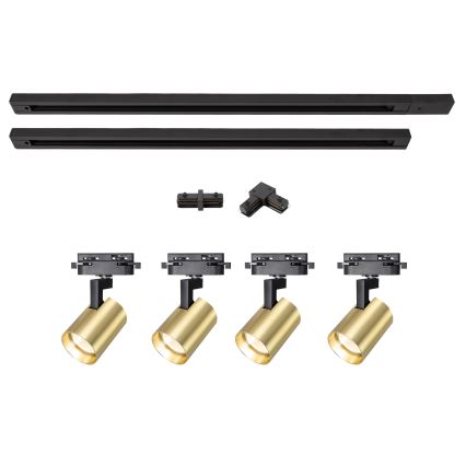 Brilagi - Točkovna svetilka za tirni sistem HUSKY 4xGU10/10W/230V črna/zlata