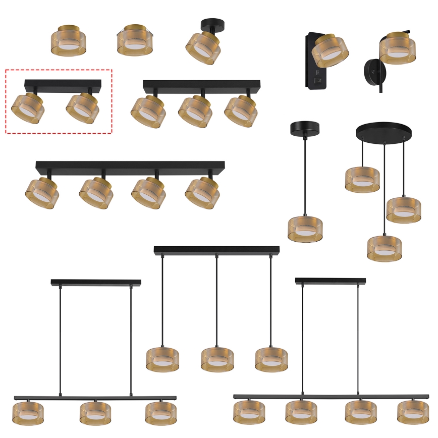Brilagi - Točkovno svetilo AURA LUX 2xGX53/30W/230V črna/zlata