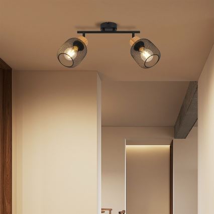 Brilagi - Točkovno svetilo BASKLITE 2xE27/15W/230V les/črna