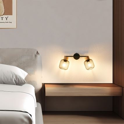 Brilagi - Točkovno svetilo BASKLITE 2xE27/15W/230V les/črna