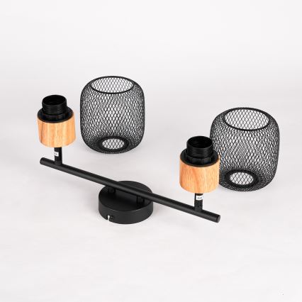 Brilagi - Točkovno svetilo BASKLITE 2xE27/15W/230V les/črna