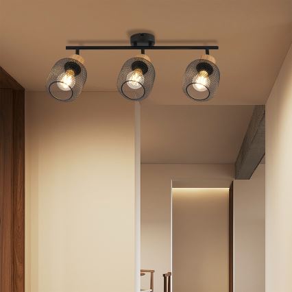 Brilagi - Točkovno svetilo BASKLITE 3xE27/15W/230V kavčukovec/črna