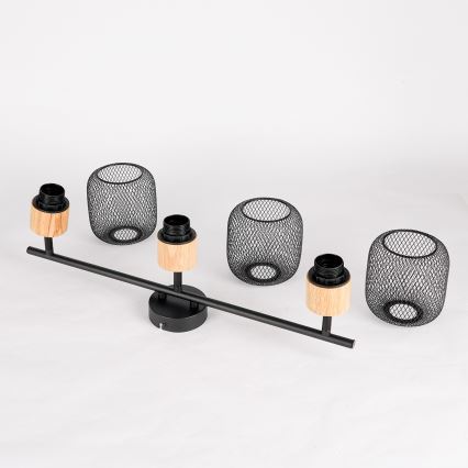 Brilagi - Točkovno svetilo BASKLITE 3xE27/15W/230V kavčukovec/črna