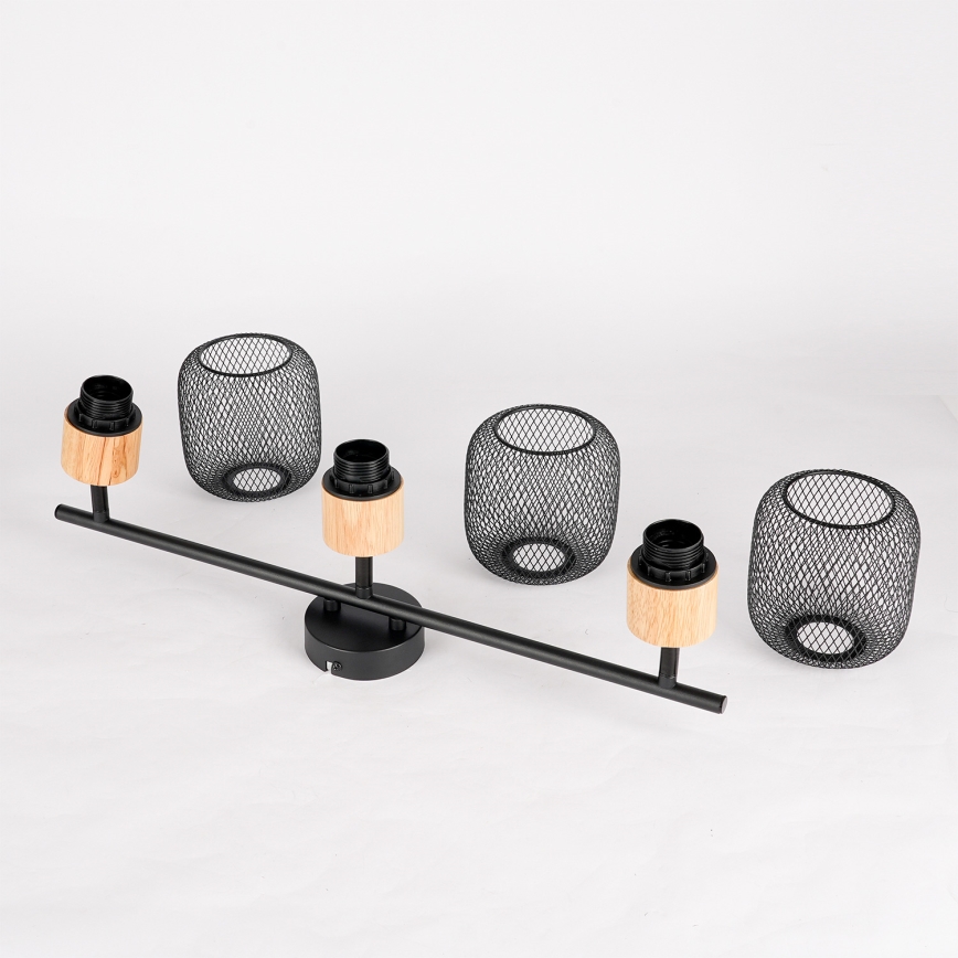 Brilagi - Točkovno svetilo BASKLITE 3xE27/15W/230V kavčukovec/črna