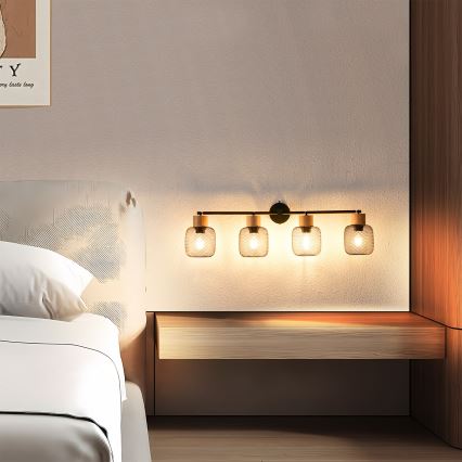 Brilagi - Točkovno svetilo BASKLITE 4xE27/15W/230V les/črna