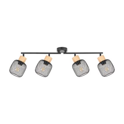 Brilagi - Točkovno svetilo BASKLITE 4xE27/15W/230V les/črna