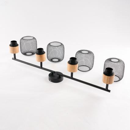 Brilagi - Točkovno svetilo BASKLITE 4xE27/15W/230V les/črna