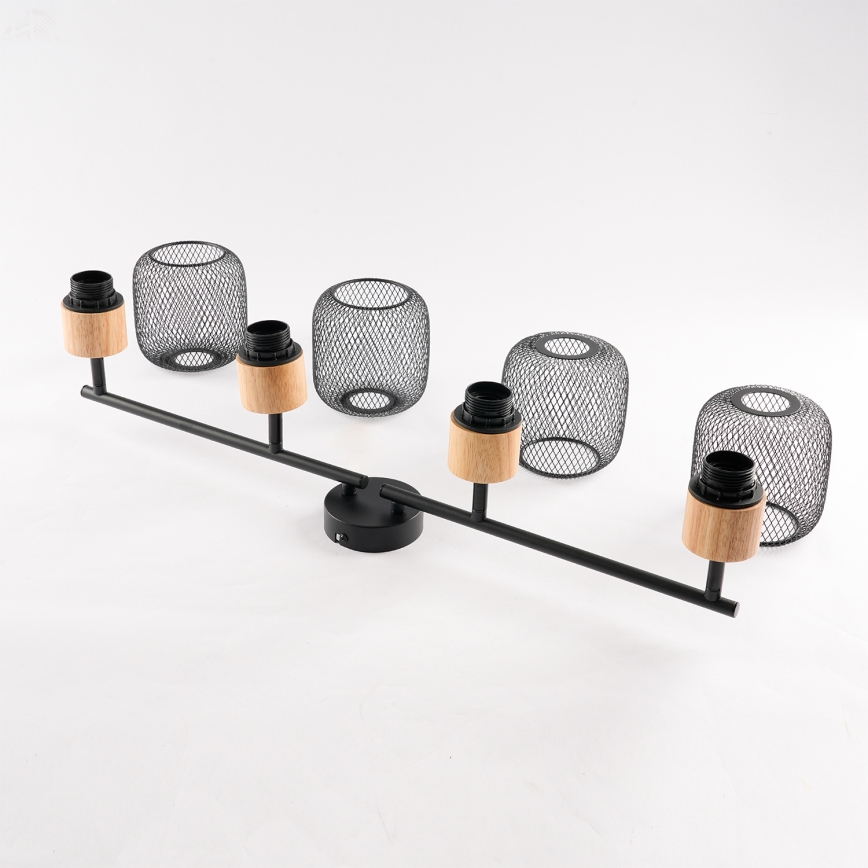 Brilagi - Točkovno svetilo BASKLITE 4xE27/15W/230V les/črna