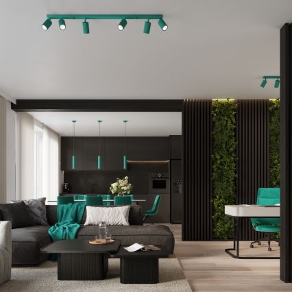 Brilagi - Točkovno svetilo CRESTO 4xGU10/10W/230V turkizno