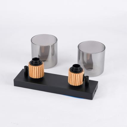 Brilagi - Točkovno svetilo HYGGE 2xE14/15W/230V črna/dimna