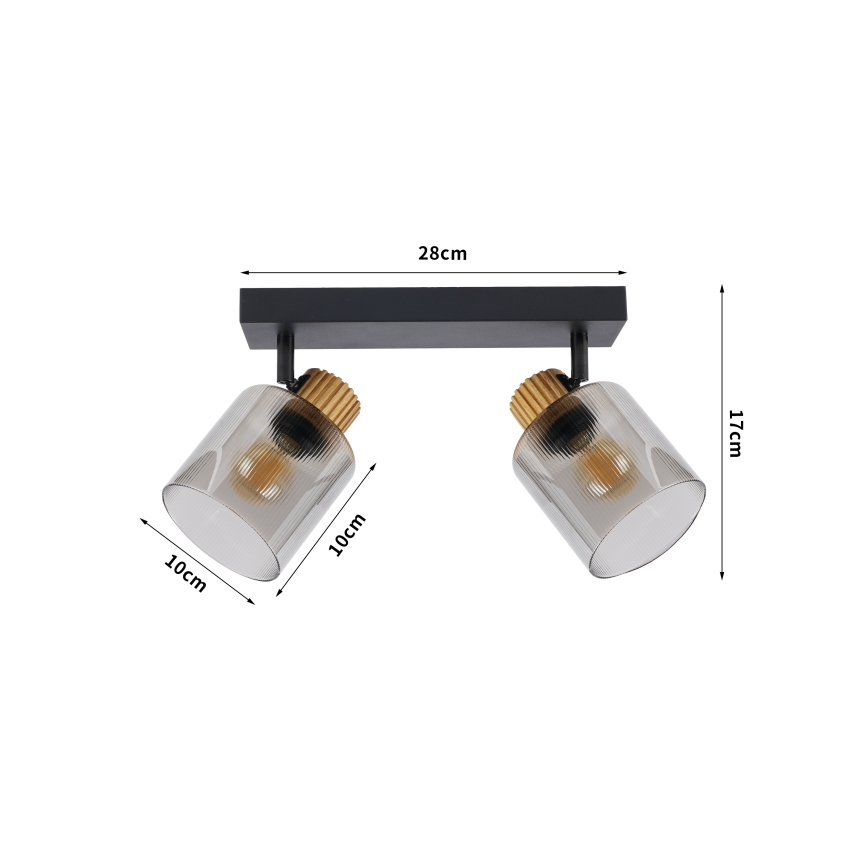Brilagi - Točkovno svetilo HYGGE 2xE14/15W/230V črna/dimna
