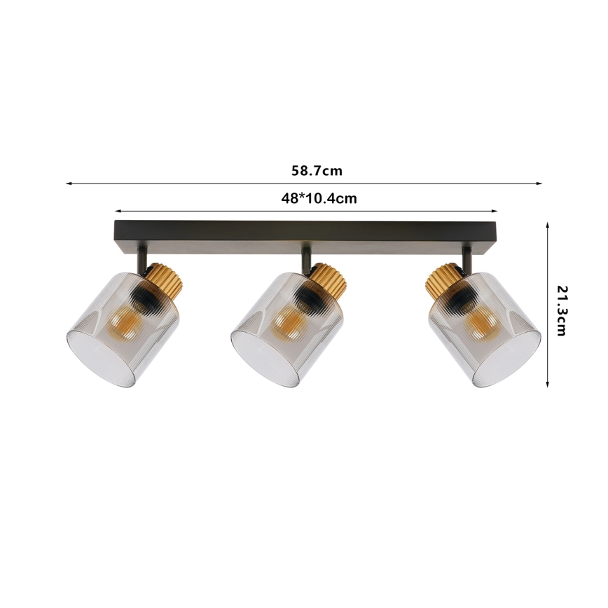 Brilagi - Točkovno svetilo HYGGE 2xE14/15W/230V črna/dimno steklo