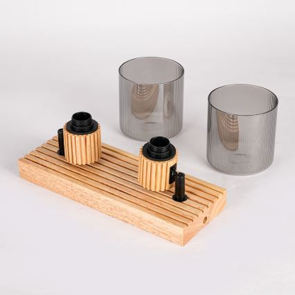 Brilagi - Točkovno svetilo HYGGE 2xE14/15W/230V kavčukovec/zadimljeno